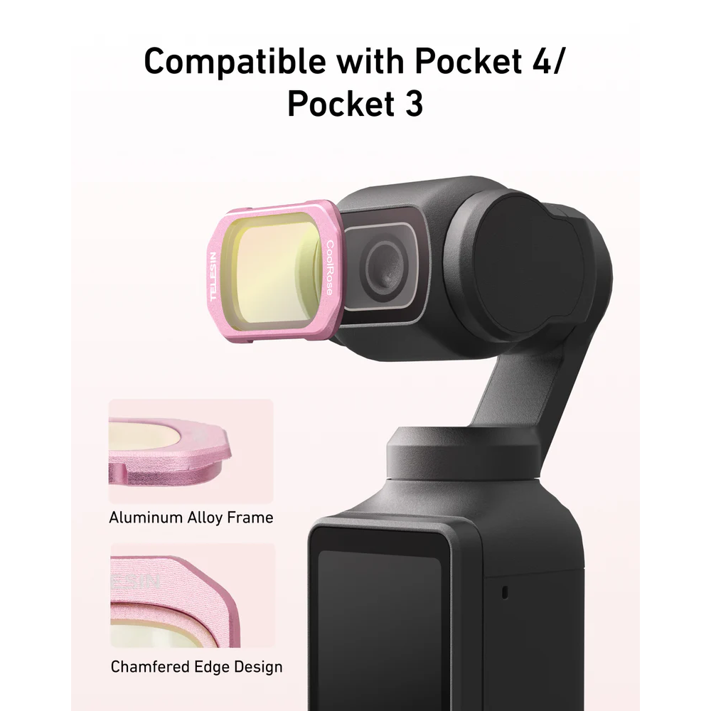 Gambar produk TELESIN Filter Kit DJI Osmo Pocket 3/4 CPL VND Cool Rose Diffusion 1/4 - S5-FLT-62-TDJ - 7