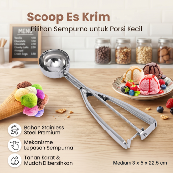 One Two Cups Sendok Scoop Es Krim Ice Cream Stainless Spring Handle - AX-24
