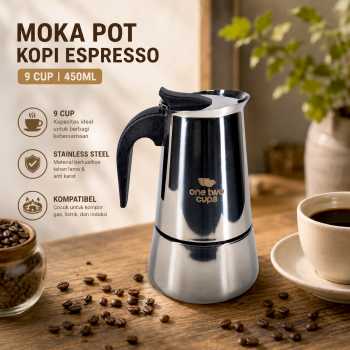 One Two Cups Moka Pot Teko Kopi Espresso Coffee Maker Stovetop - Z21