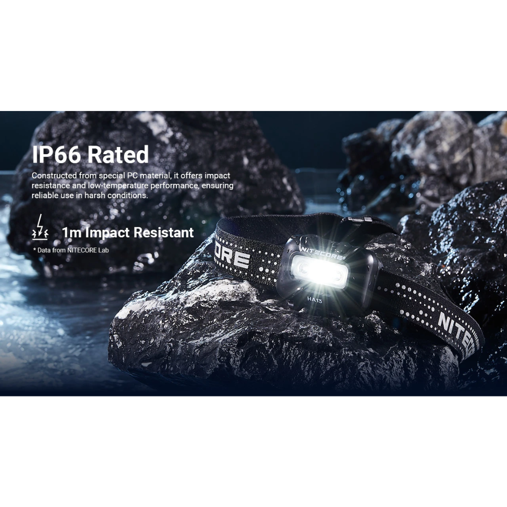 Gambar produk NITECORE Senter Kepala Headlamp LED UHE Dual Power IP66 350 Lumens - HA13 2026 RGB - 6