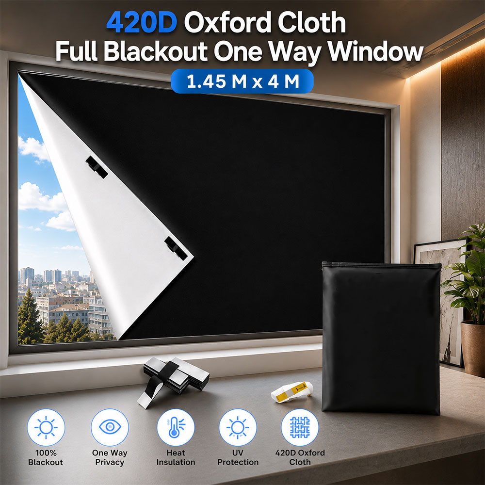 Gen Tirai Jendela Blackout One Way Window Film Anti UV Velcro 1.45x4M - AF5 Gambar produk Gen Tirai Jendela Blackout One Way Window Film Anti UV Velcro 1.45x4M - AF5 - Utama