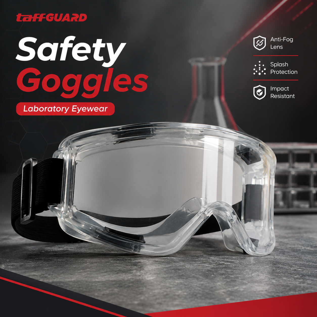 Gambar produk TaffGUARD Kacamata Safety Goggles Work Laboratory Eyewear - ASL-Y - Utama