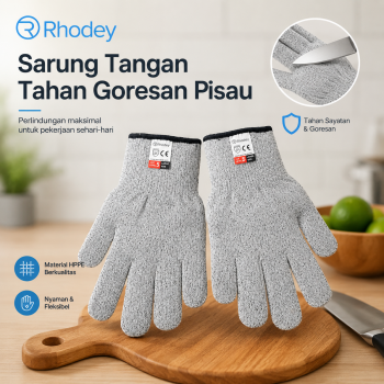 Gambar produk Rhodey Power Sarung Tangan Keselamatan Tahan Goresan Pisau - EN388