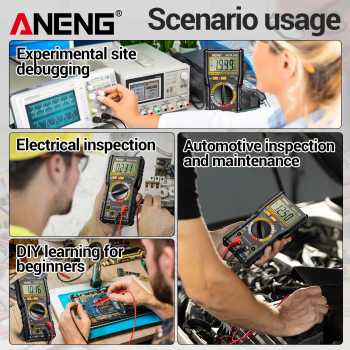 Gambar produk ANENG Digital Multimeter Voltage Tester Battery Test NCV 1999 Count - SZ818 Pro - 5