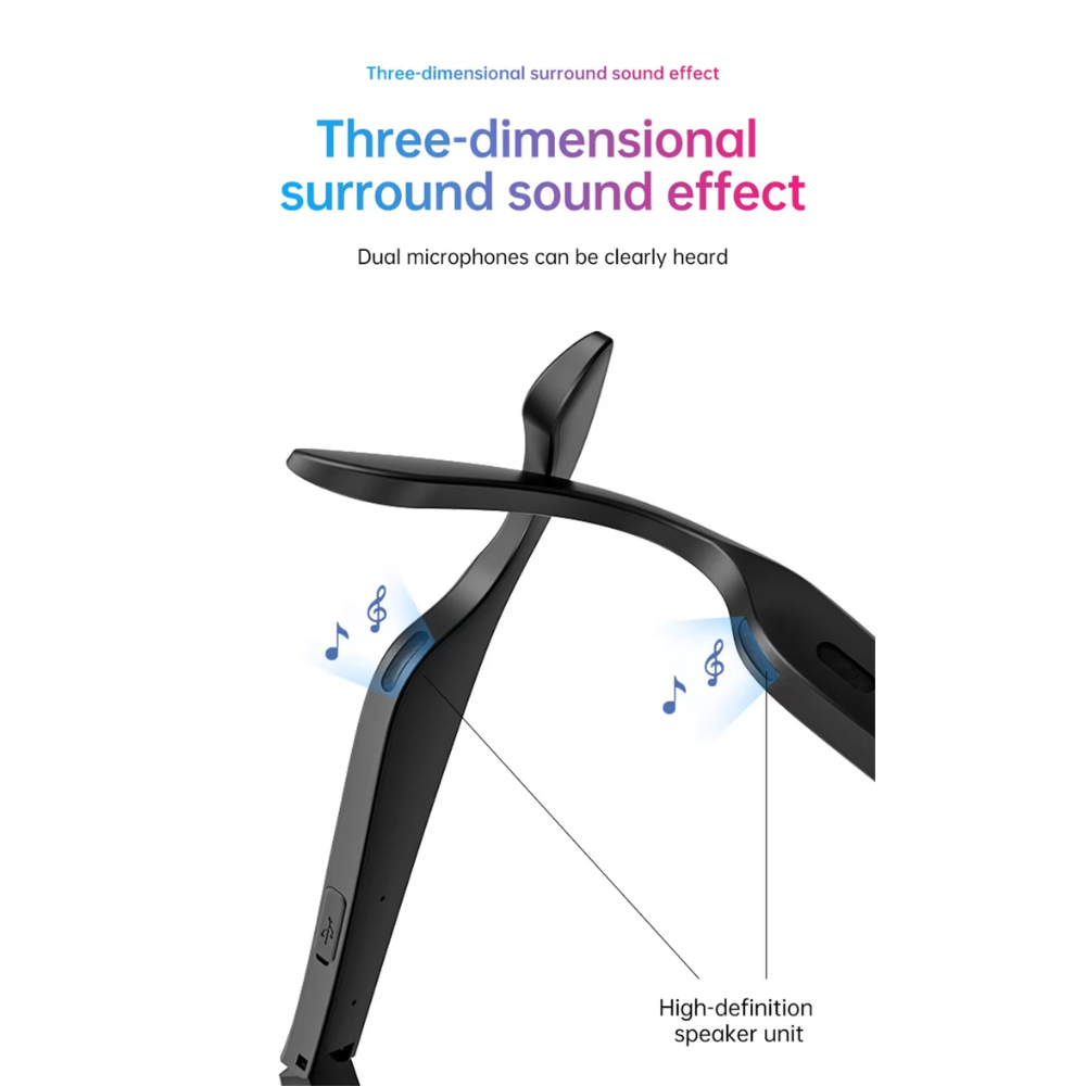 Gambar produk COTAUL Kacamata Bluetooth Headset AI Translation Smart Glasses IPX4 - XG89AI - 2