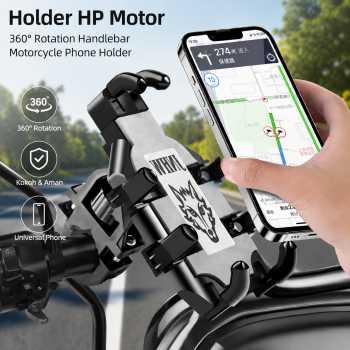 JNHW Holder HP Motor 360 Rotation Handlebar Motorcycle Phone Holder - LV-01