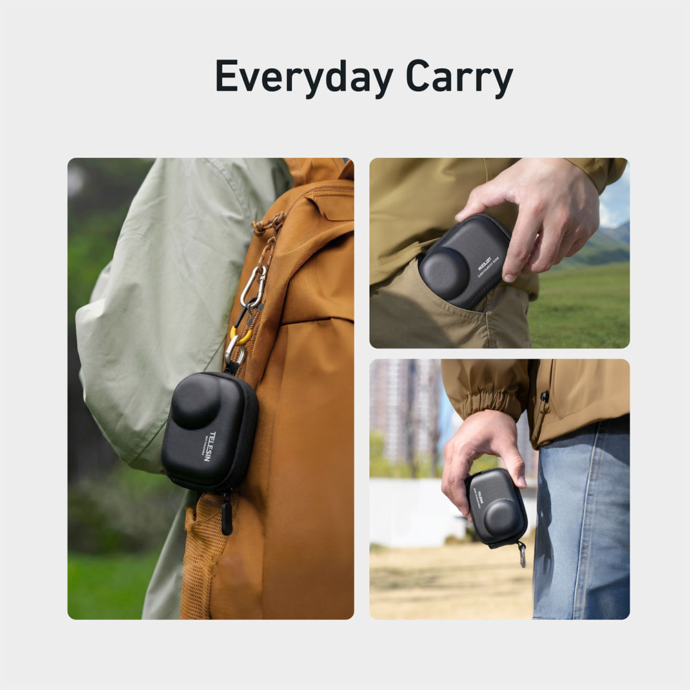 TELESIN Tas Kamera Aksi Mini for DJI Osmo Action 3/4/6/5 Pro Storage - S6-PRC-33BK-TDJ Gambar produk TELESIN Tas Kamera Aksi Mini for DJI Osmo Action 3/4/6/5 Pro Storage - S6-PRC-33BK-TDJ - 4