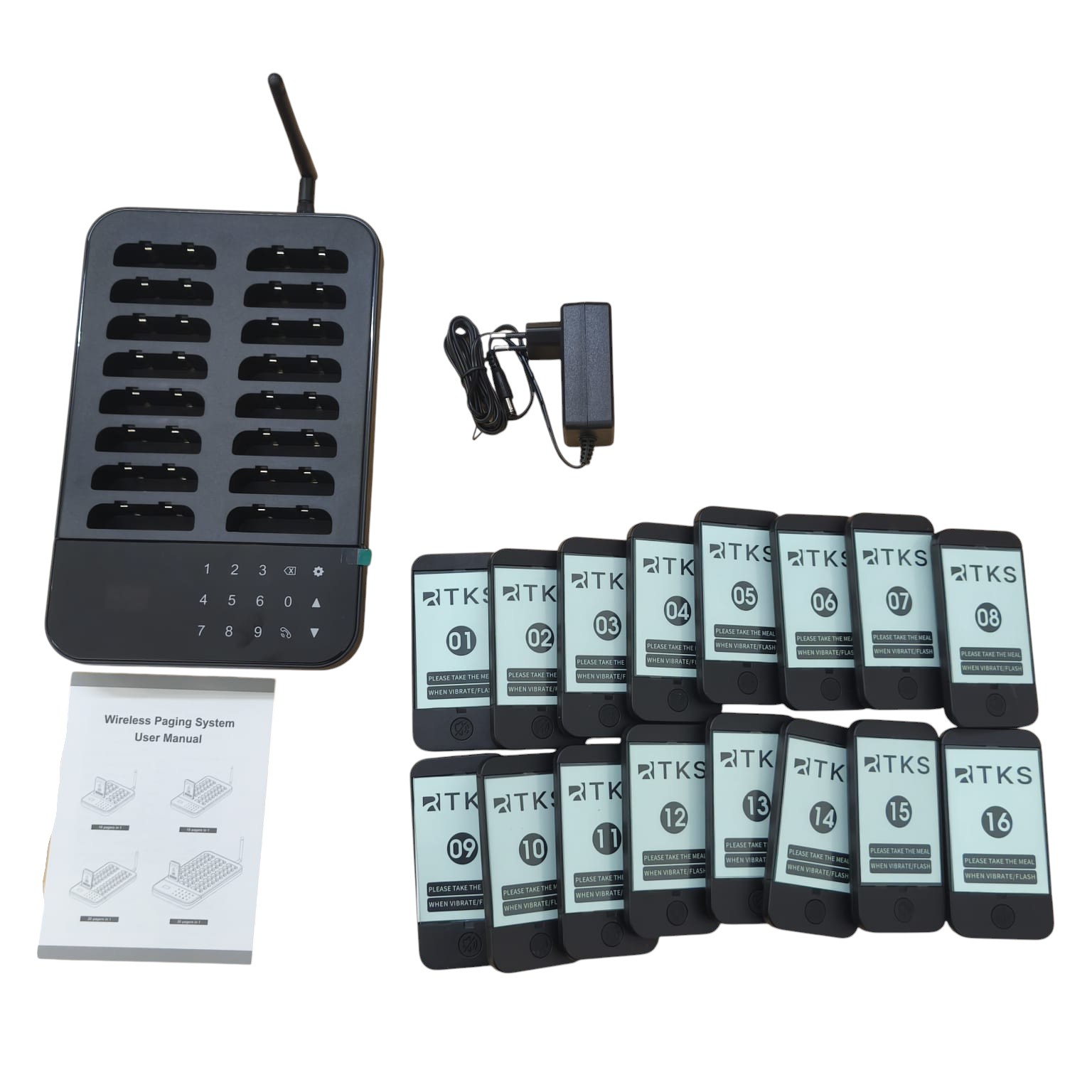 RTKS Wireless Calling System Restaurant Mesin Antrian 16 Pager - QC160 Gambar produk RTKS Wireless Calling System Restaurant Mesin Antrian 16 Pager - QC160 - 6