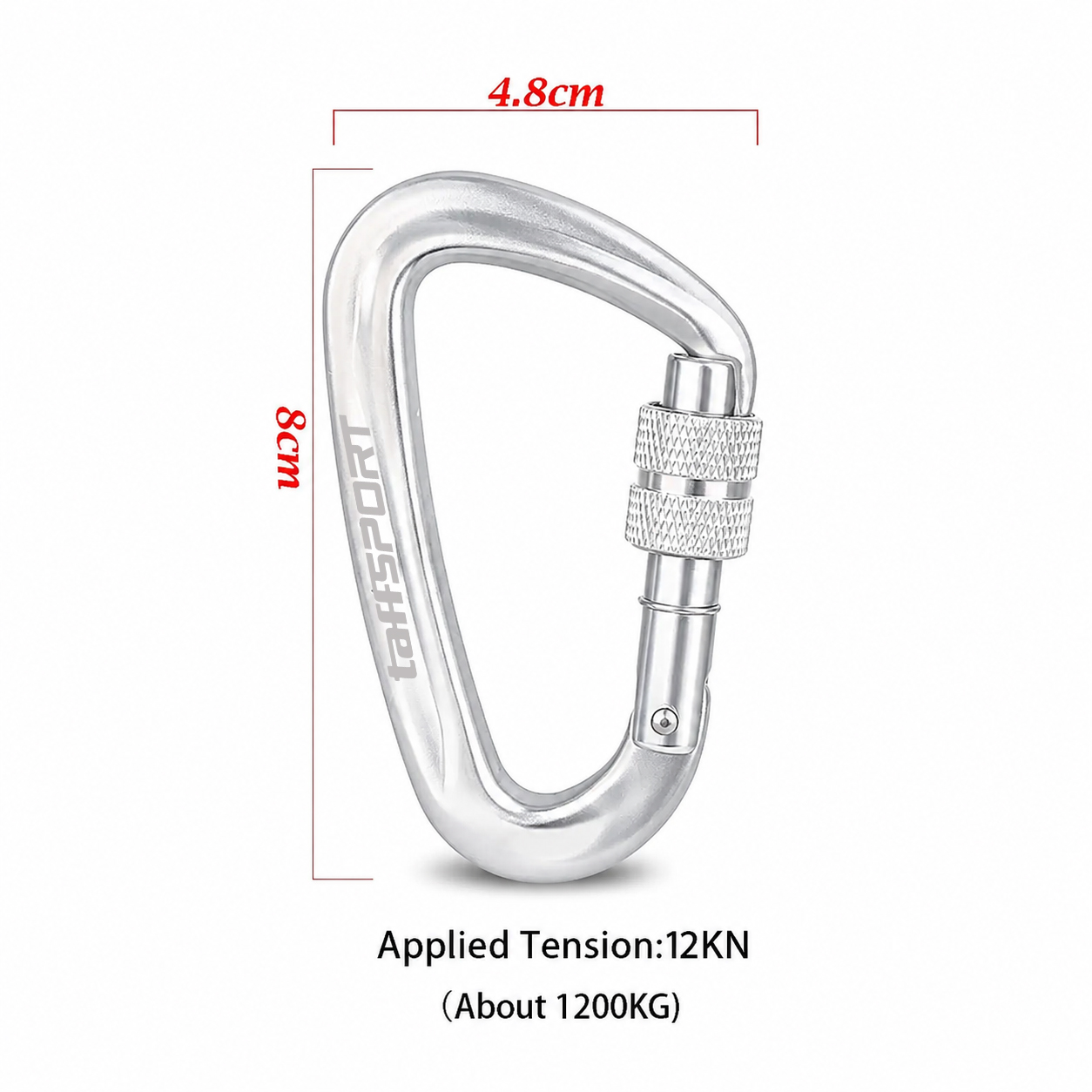 TaffSPORT Carabiner Panjat Tebing D Shaped Automatic Lock 12kN - Y20 Gambar produk TaffSPORT Carabiner Panjat Tebing D Shaped Automatic Lock 12kN - Y20 - 5
