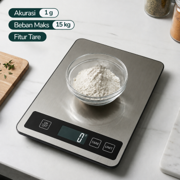 Gambar produk DHOME Timbangan Dapur Digital Scale Dual Power 1g 15kg - JJ210
