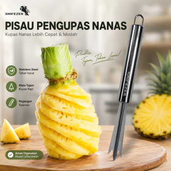 Gambar produk KNIFEZER Pisau Pengupas Nanas Pineapple Peeler Stainless Steel - WYV736