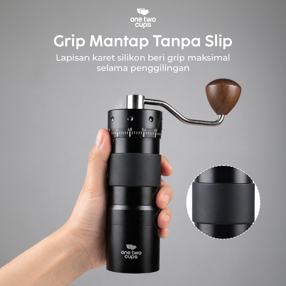 Gambar produk One Two Cups Alat Penggiling Kopi Manual Grinder Stainless Core 72Gear - R50 - 4