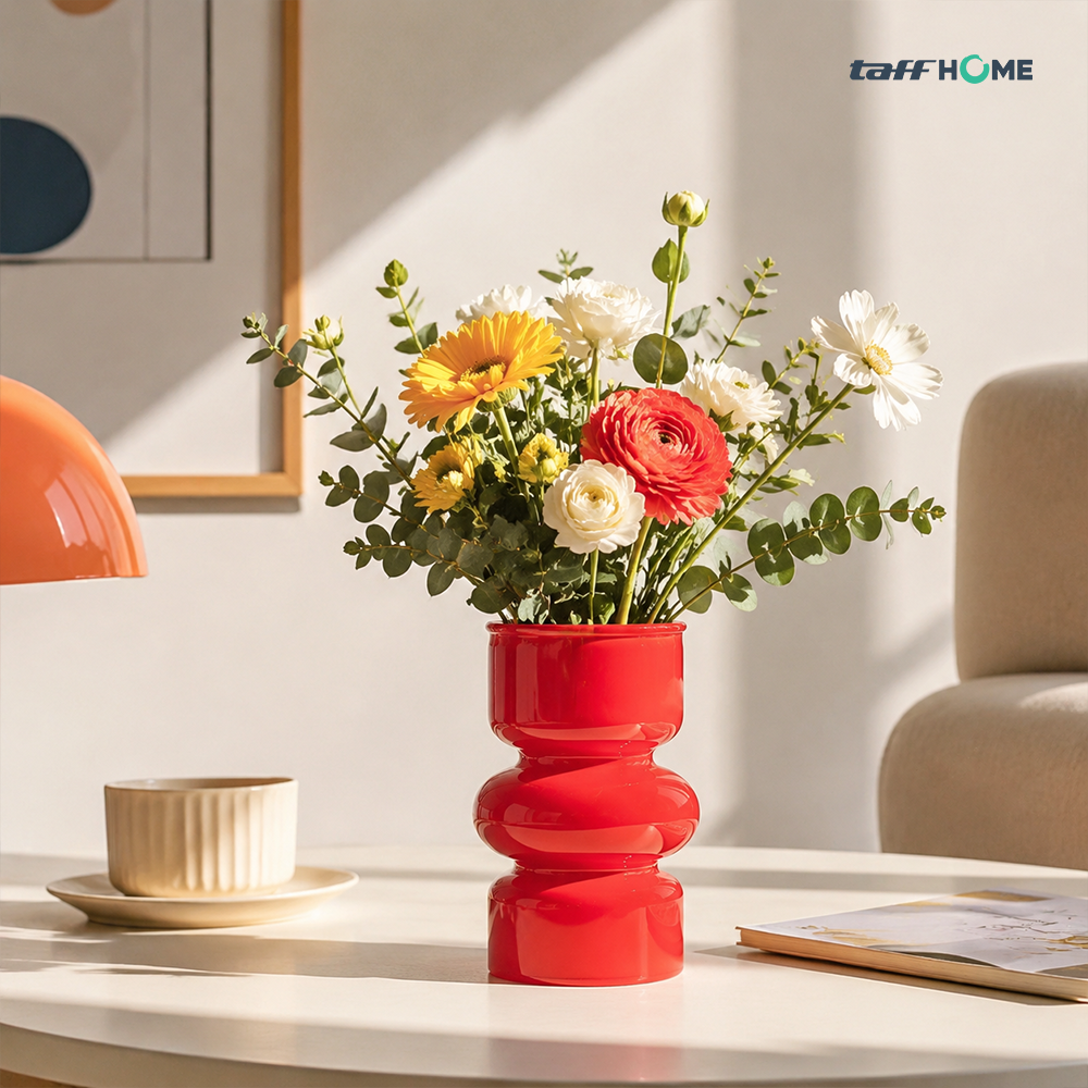 Gambar produk TaffHOME Vas Bunga Kaca Nordic Bottle Vase Flower Pot Home Decor 18cm - AM-18 - 1