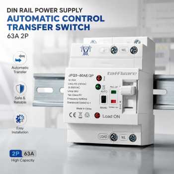 Gambar produk Taffware DIN Rail Power Supply Automatic Control Transfer Switch 63A 2P - JFQ3-80AE