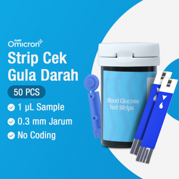 TaffOmicron Strip Cek Gula Darah Blood Glucose Test Needles 50 PCS - TS-50