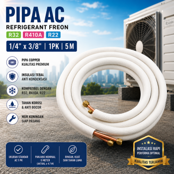 Esp Pipa AC Insulation Refrigerant Freon R32 R410 R22 1/4 x 3/8 1PK 5M - HC800