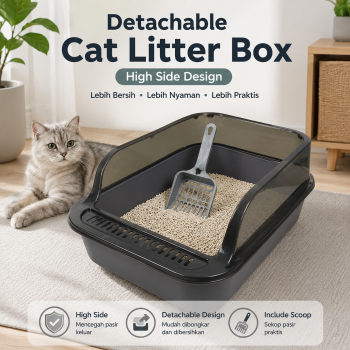 OPTICO Bak Pasir Kucing Detachable Cat Litter Box High Side - OP-13