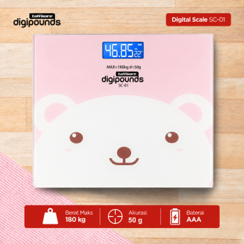 Taffware Digipounds Timbangan Badan LCD Digital Scale Battery 180kg - SC-01