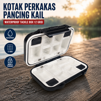 Gambar produk TaffSPORT Kotak Perkakas Kail Pancing Waterproof Tackle Box 12 Grid - MCC01