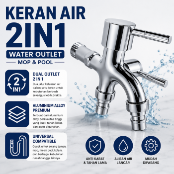 Suiton Keran Air Faucet 2in1 Water Outlet Mop Pool Aluminium Alloy - INU169
