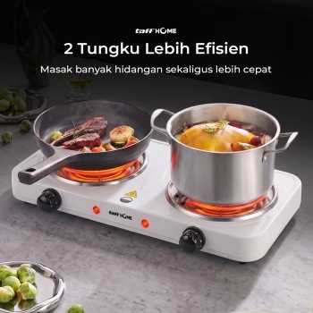 Gambar produk TaffHOME Kompor Listrik 2 Tungku Portable Coil Hot Plate 2000W - C2-2000-05 - 3