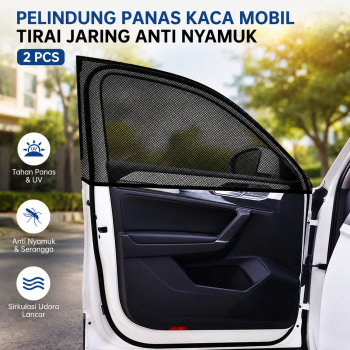CARMALL Pelindung Panas Kaca Mobil Tirai Jaring Anti Nyamuk 2 PCS - CM80
