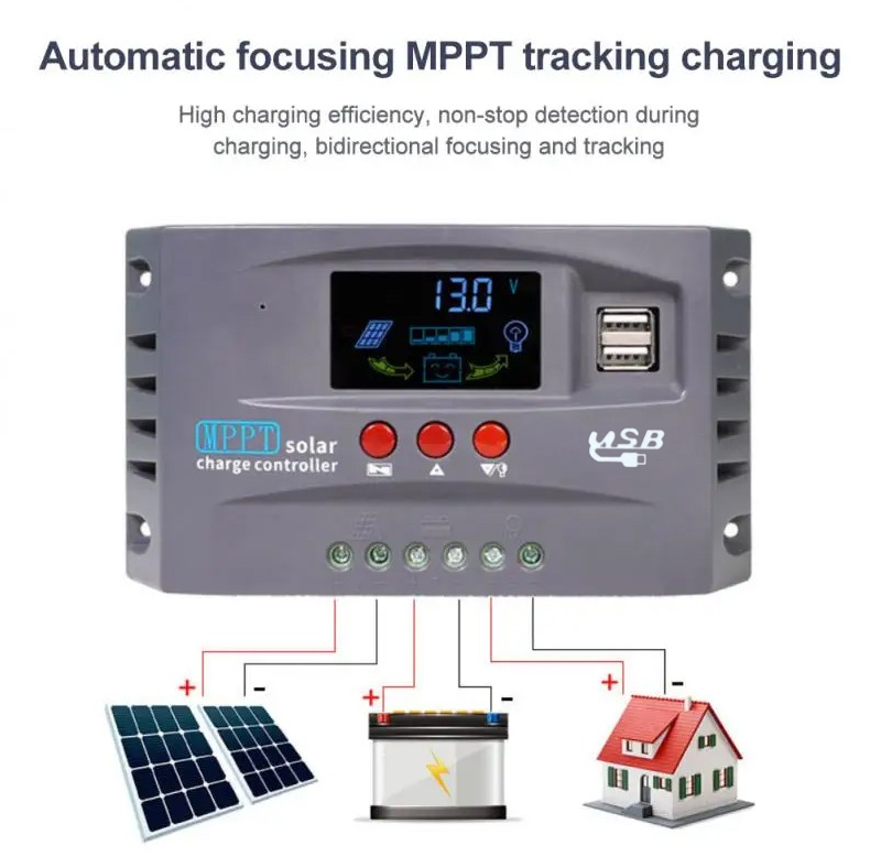 SolaBright Solar Charge Controller MPPT 2 USB Automatic 12V/24V 30A - HXC3 Gambar produk SolaBright Solar Charge Controller MPPT 2 USB Automatic 12V/24V 30A - HXC3 - 7