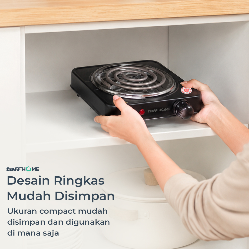 Gambar produk TaffHOME Kompor Listrik 1 Tungku Single Burner Coil Hot Plate 1000W - C1-1000-10 - 4