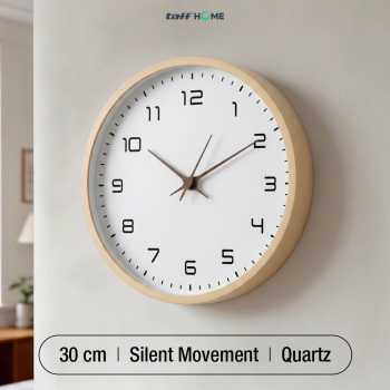 TaffHOME Jam Dinding Bulat Indoor Wall Clock Round Shape 30cm - MS40