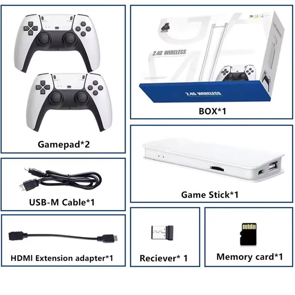 POFE Game Console Retro 20K Games Wireless Gamepad Gameboy 4K 16GB - M15 Plus Gambar produk POFE Game Console Retro 20K Games Wireless Gamepad Gameboy 4K 16GB - M15 Plus - Kemasan