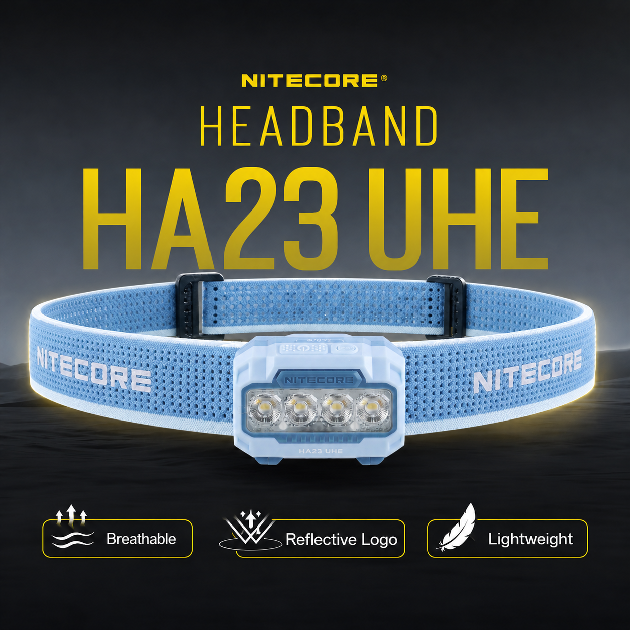 NITECORE HA23 UHE Headband Reflective Breathable Lightweight Gambar produk NITECORE HA23 UHE Headband Reflective Breathable Lightweight - Utama