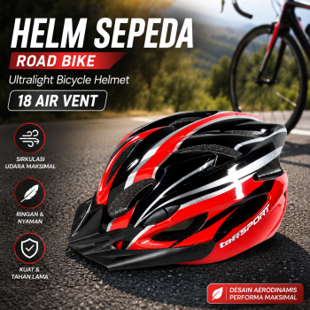 TaffSPORT Helm Sepeda Road Bike Ultralight Bicycle Helmet 18 Air Vent - X40
