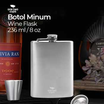 Gambar produk One Two Cups Hip Flask Botol Minum Pocket Bir Stainless Steel 201 8oz - MS351