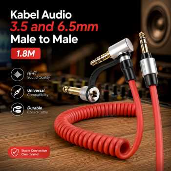 Gambar produk AUX Kabel Audio Konverter Cable Pro Detox 3.5 and 6.5mm Male to Male - AV141