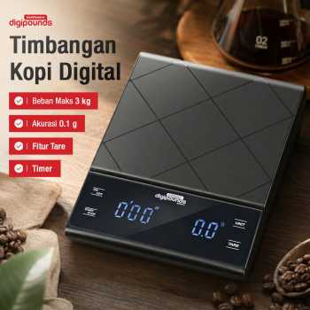 Gambar produk Taffware Digipounds Timbangan Kopi Digital Timer Coffee Scale 0.1g 3kg - EK6012