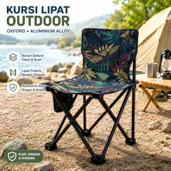 TaffSPORT Kursi Lipat Outdoor Camping Portable Oxford Folding Chair - OL5000