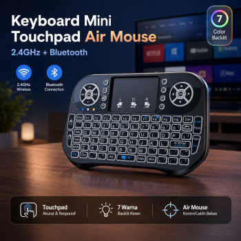 TOPKEY Keyboard Mini Touchpad Air Mouse Dual Mode 2.4GHz Bluetooth - i10
