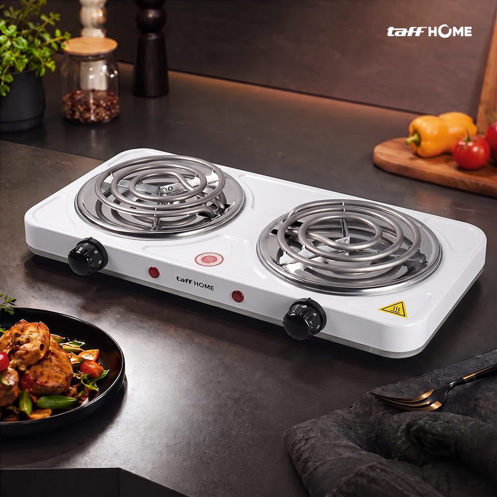 Gambar produk TaffHOME Kompor Listrik 2 Tungku Portable 5 Gear Coil Hot Plate 2000W - C2-2000-20 - 6