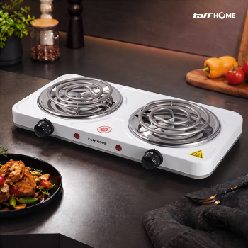 Gambar produk TaffHOME Kompor Listrik 2 Tungku Portable 5 Gear Coil Hot Plate 2000W - C2-2000-20 - 6