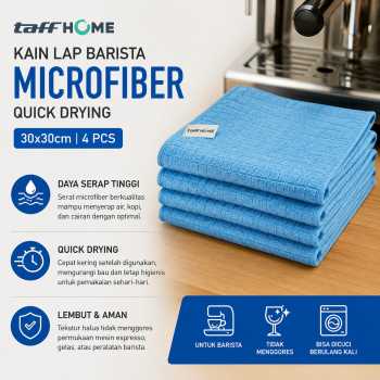 TaffHOME Kain Lap Barista Microfiber Quick Drying 30x30cm 4 PCS - W-36P