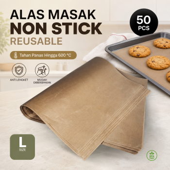 BAWU Alas Masak Non Stick Reusable Cake Oven Baking Tray Mat 50 PCS - M05