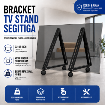 Bandou Bracket TV Triangular Stand Wheels VESA 400x400 32-85 Inch - BD919