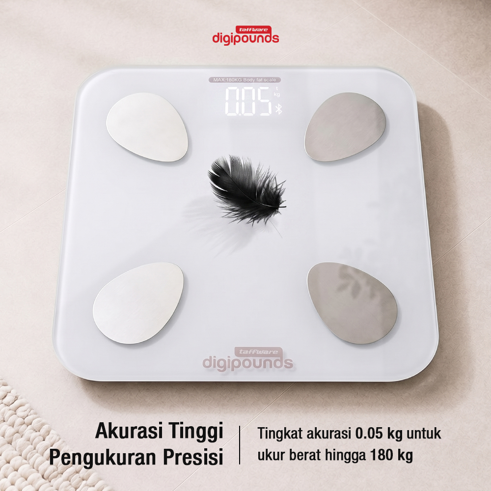 Gambar produk Taffware Digipounds Timbangan Badan Digital Scale Smart App 180kg - FL7081 - 3