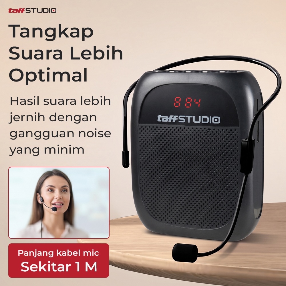 Gambar produk TaffSTUDIO Speaker Pinggang Penguat Suara Bluetooth LED TF Card 10W - YW-166U - 2