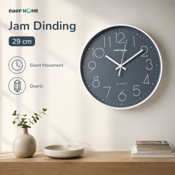 TaffHOME Jam Dinding Bulat Quartz Indoor Wall Clock Round Shape 29cm - MS30