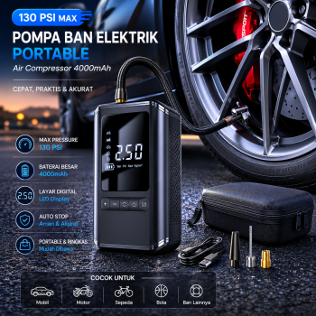 Gambar produk YIWENG Pompa Ban Elektrik Portable Air Compressor 130 PSI 4000mAh - CX-229