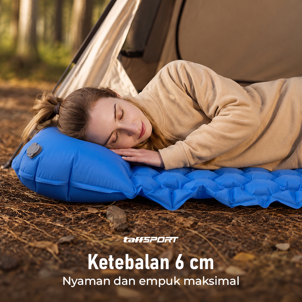 Gambar produk TaffSPORT Kasur Matras Angin Manual Sleeping Pad Waterproof Single - SB-10 - 2