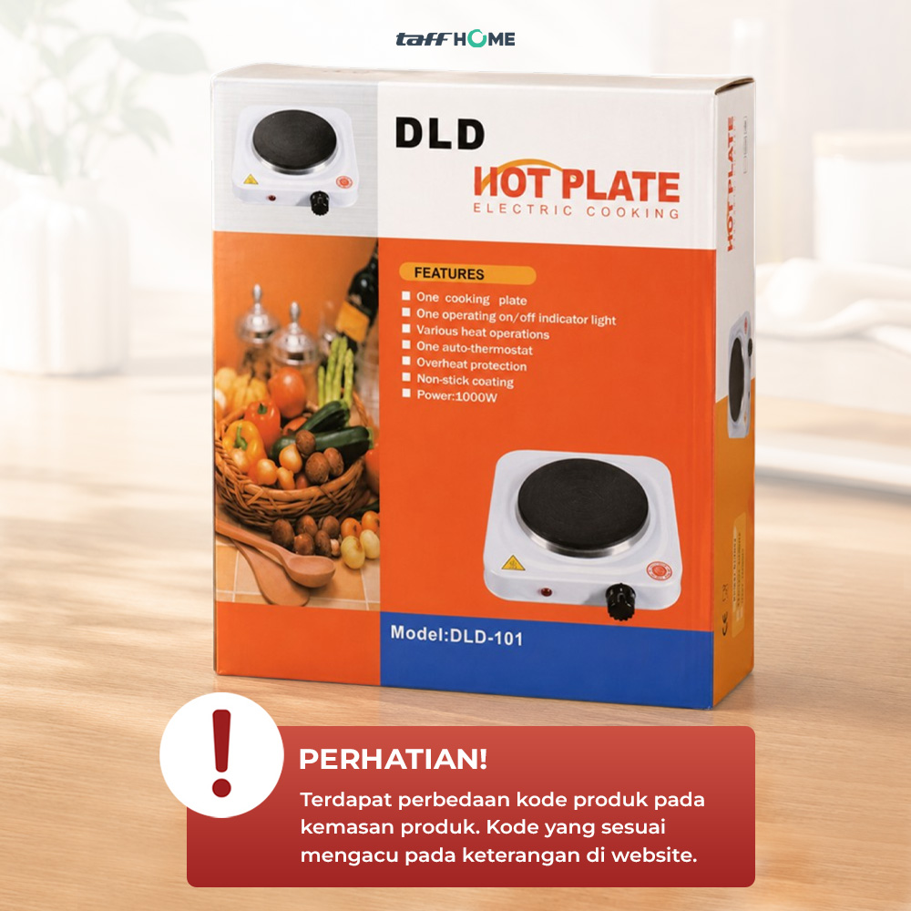 Gambar produk TaffHOME Kompor Listrik 1 Tungku Single Burner Coil Hot Plate 1000W - C1-1000-10 - Kemasan