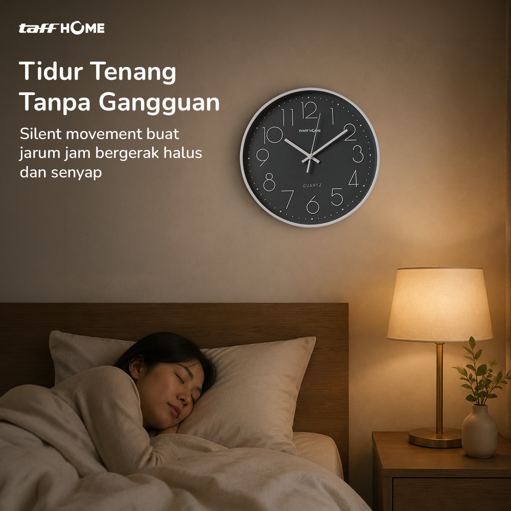 Gambar produk TaffHOME Jam Dinding Bulat Quartz Silent Movement 29cm - MS30 - 2