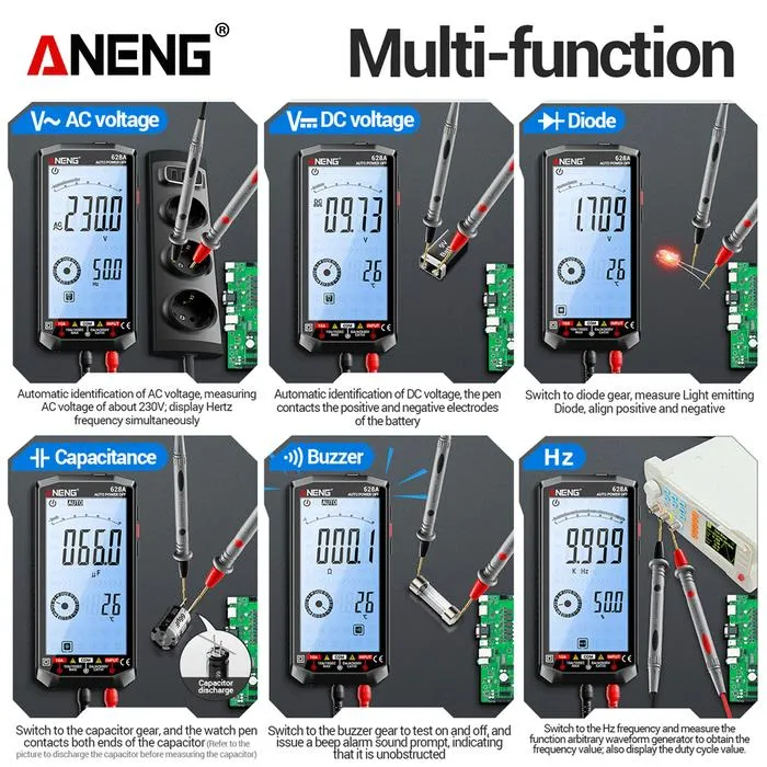 ANENG Digital Multimeter Tester Rechargeable Large Screen 6000 Counts - 628A Gambar produk ANENG Digital Multimeter Tester Rechargeable Large Screen 6000 Counts - 628A - 3